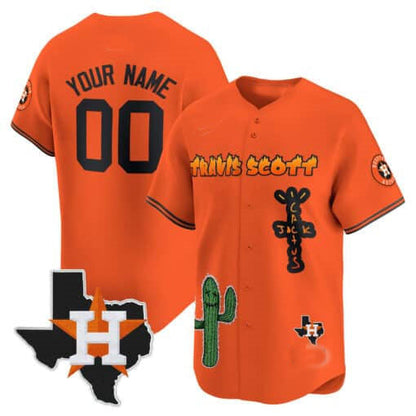Custom Houston Astros Cactus Jack Patch Vapor Premier Limited ¨C All Stitched Baseball Jersey