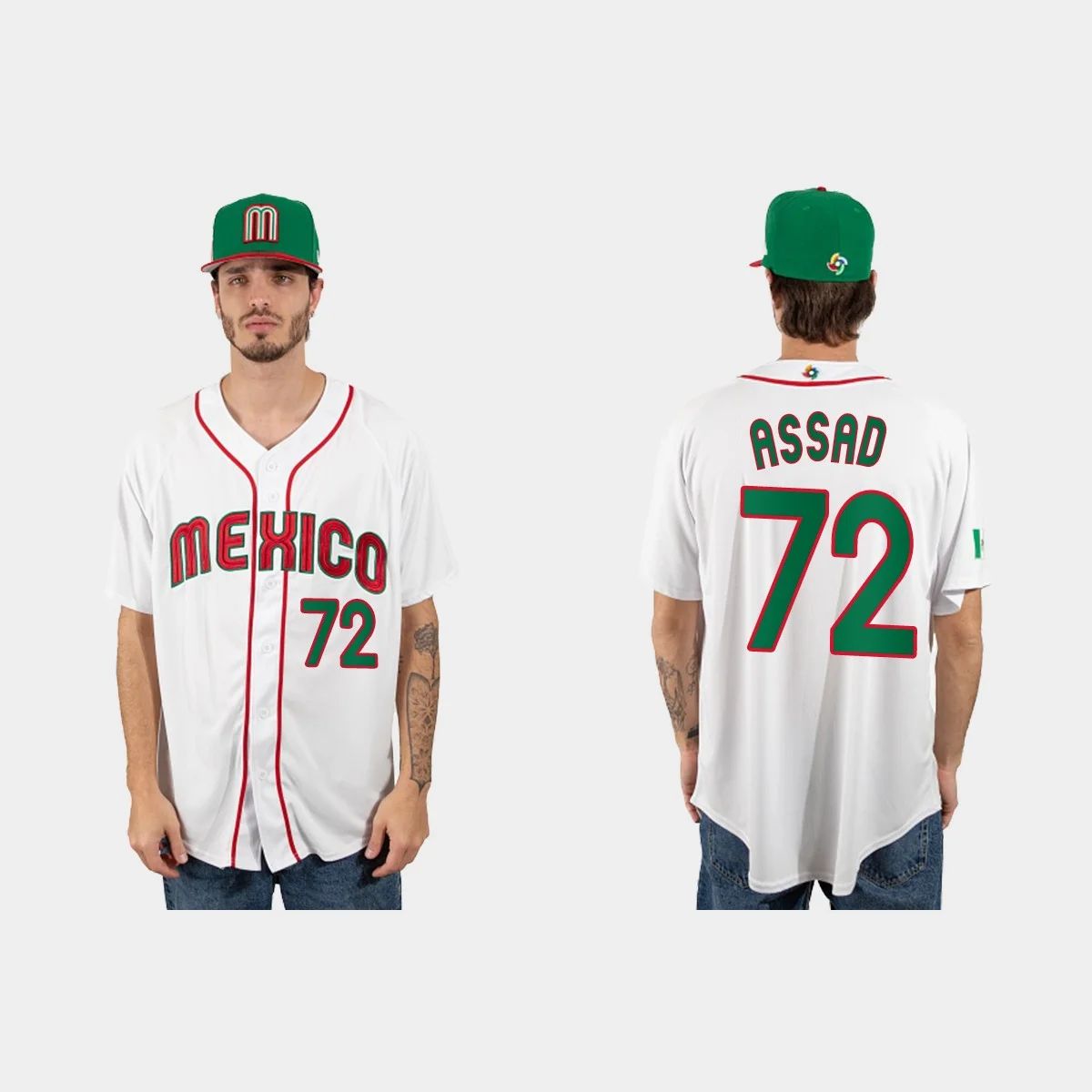 #72 JAVIER ASSAD MEXICO BASEBALL 2023 WORLD BASEBALL CLASSIC JERSEY ¨C WHITE Stitches Baseball Jerseys