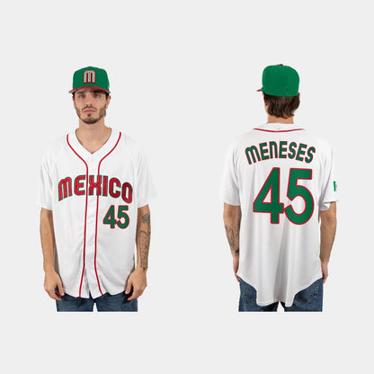 #45 JOEY MENESES MEXICO BASEBALL 2023 WORLD BASEBALL CLASSIC JERSEY ¨C WHITE Stitches Baseball Jerseys