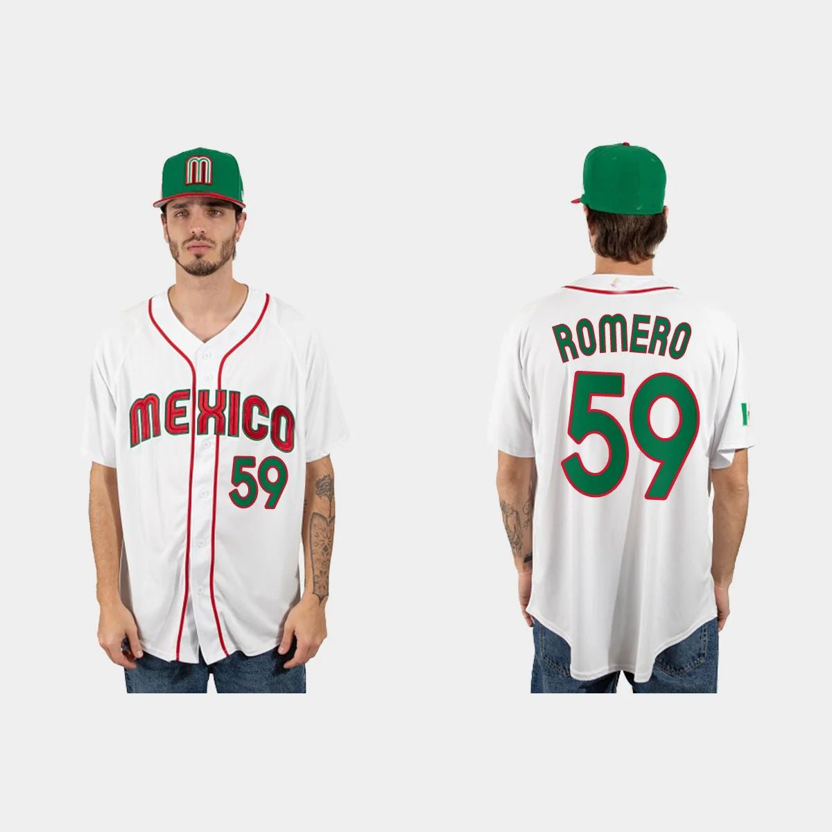 #59 JOJO ROMERO MEXICO BASEBALL 2023 WORLD BASEBALL CLASSIC JERSEY ¨C WHITE Stitches Baseball Jerseys
