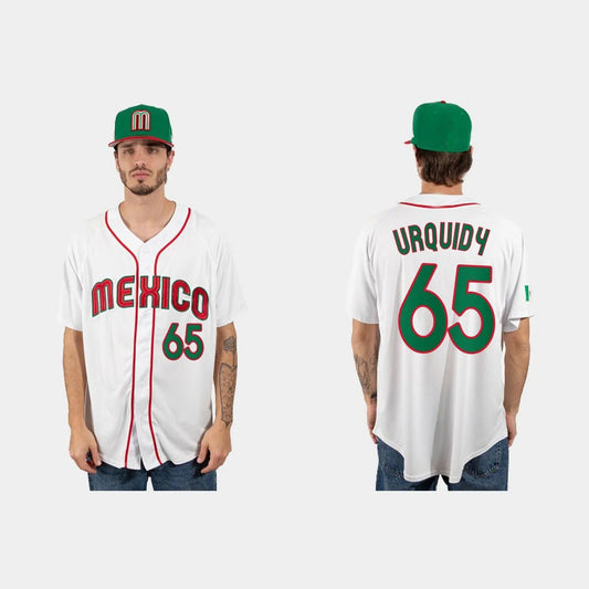 #65 JOSE URQUIDY MEXICO BASEBALL 2023 WORLD BASEBALL CLASSIC JERSEY ¨C WHITE Stitches Baseball Jerseys