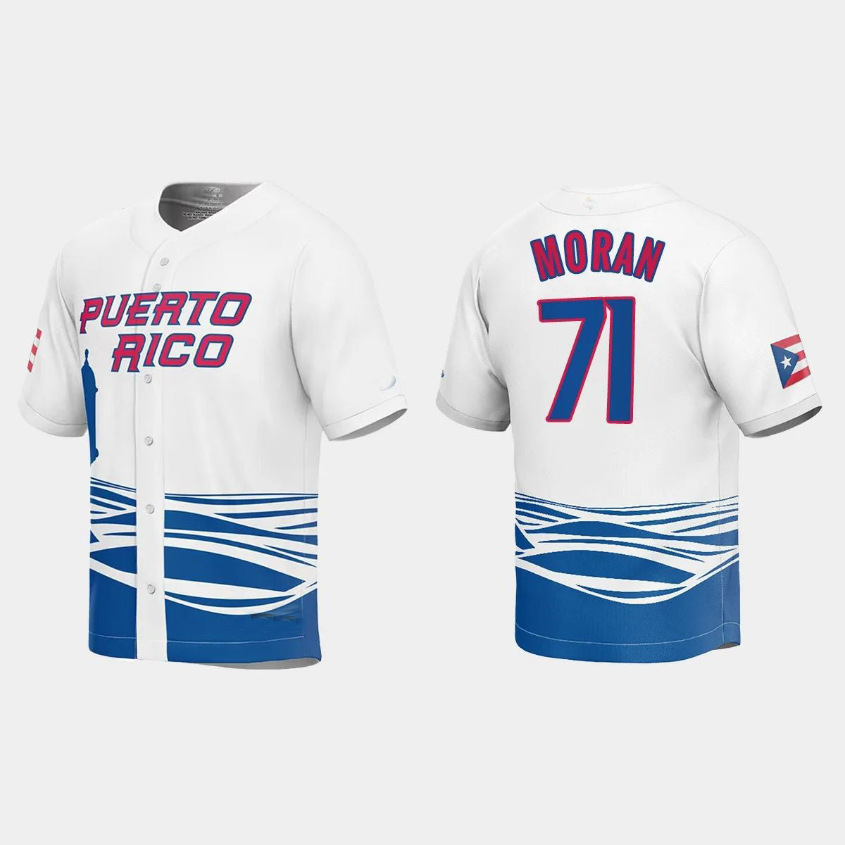#71 JOVANI MORAN PUERTO RICO BASEBALL 2023 WORLD BASEBALL CLASSIC JERSEY ¨C WHITE Stitches Baseball Jerseys