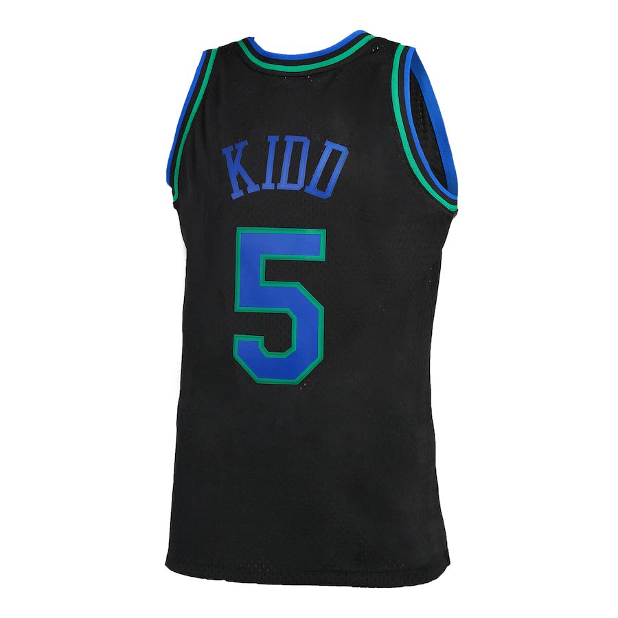 D.Mavericks #5 Jason Kidd Mitchell & Ness 1994-95 Hardwood Classics Reload 2.0 Swingman Jersey Black Stitched American Basketball Jersey