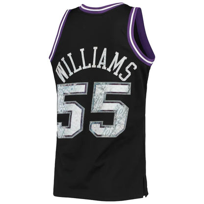S.Kings #55 Jason Williams Mitchell & Ness 1996-97 Hardwood Classics  75th Anniversary Diamond Swingman Jersey Black Stitched American Basketball Jersey