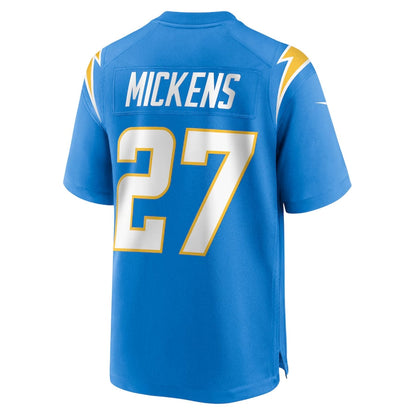 LA.Chargers #27 R.J. Mickens Powder Blue Team Game Stitched American Football Jerseys