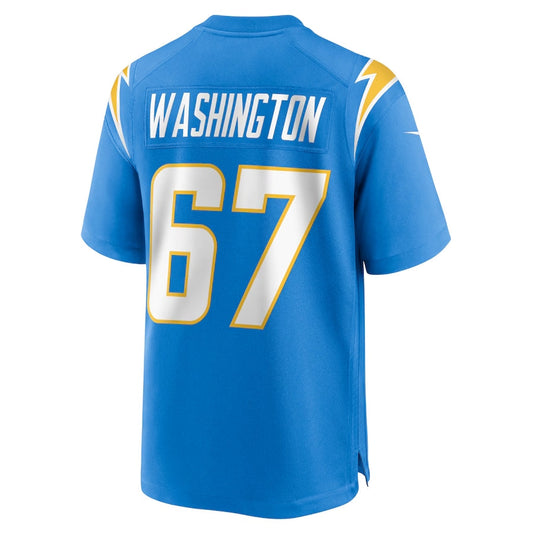 LA.Chargers #67 Savion Washington Powder Blue Team Game Stitched American Football Jerseys