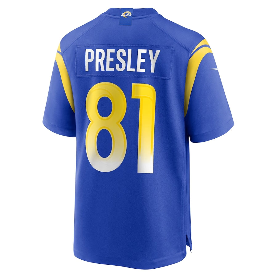 LA.Rams #81 Brennan Presley Royal Team Game Stitched American Football Jerseys