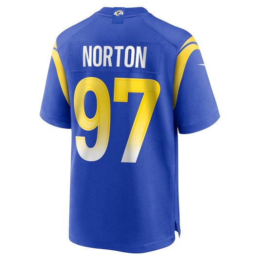 LA.Rams #97 Bill Norton Royal Team Game Stitched American Football Jerseys