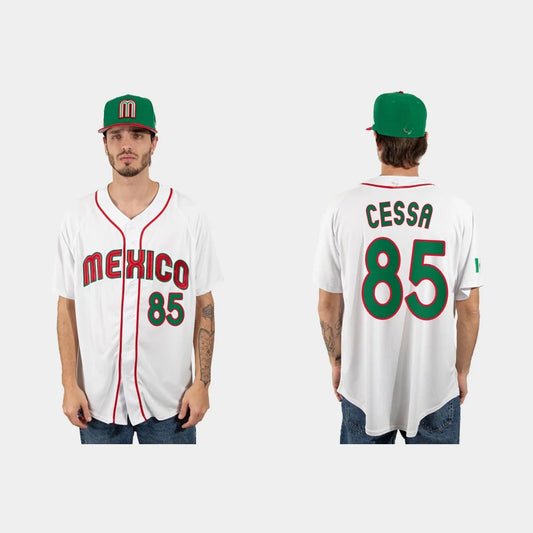 #85 LUIS CESSA MEXICO BASEBALL 2023 WORLD BASEBALL CLASSIC JERSEY ¨C WHITE Stitches Baseball Jerseys