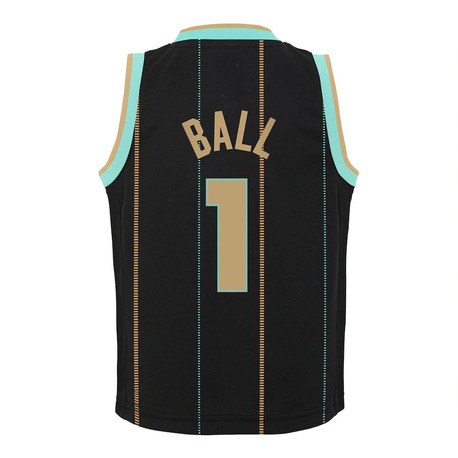 C.Hornets #1 LaMelo Ball Jordan Brand Preschool 2022-23 Replica Jersey City Edition Black Stitched American Basketball Jersey