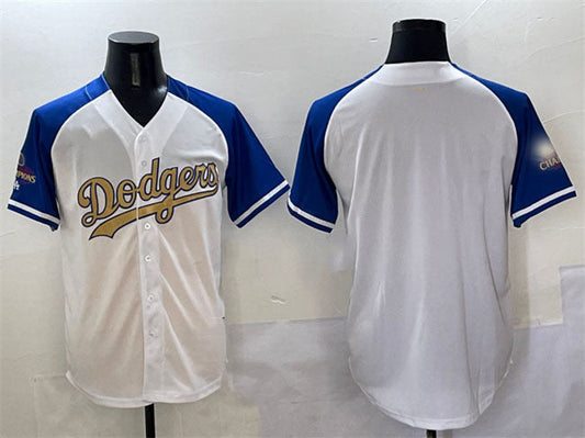 Los Angeles Dodgers Blank White Royal Gold 2024 World Series Champions Vapor Limited Stitched Baseball Jersey
