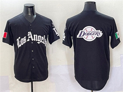 Los Angeles Dodgers Team Big Logo Black Mexico 2025 LA Gothic Style With Fernando Patch Vapor Premier Limited Stitched Baseball Jersey