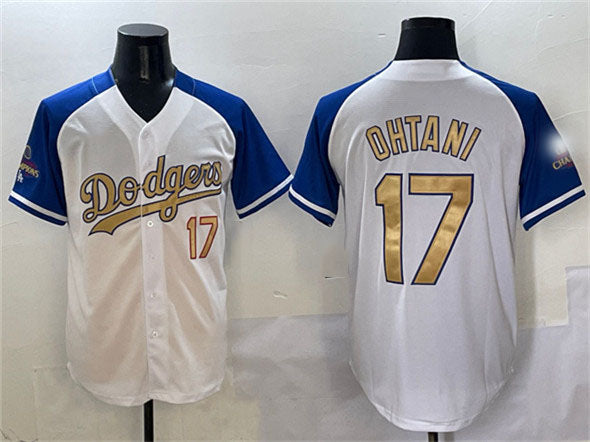 Los Angeles Dodgers #17 Shohei Ohtani White Royal Gold 2024 World Series Champions Vapor Limited Stitched Baseball Jersey