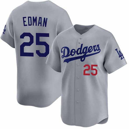 Los Angeles Dodgers #25 Tommy Edman Gray Limited Stitched Baseball Jersey