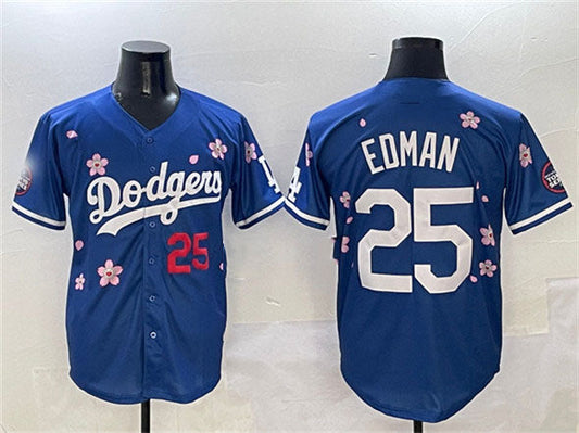 Los Angeles Dodgers #25 Tommy Edman Royal 2025 Tokyo Series Limited Stitched Baseball Jersey