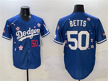 Los Angeles Dodgers #50 Mookie Betts Royal 2025 Tokyo Series Limited Stitched Baseball Jersey