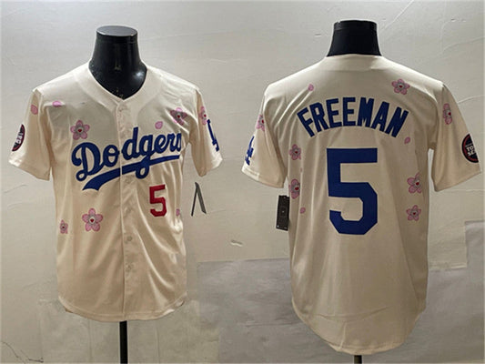 Los Angeles Dodgers #5 Freddie Freeman Cream 2025 Tokyo Series Limited Stitched Baseball Jersey