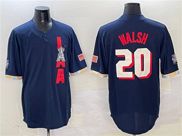 Los Angeles Angels #20 Jared Walsh 2021 Navy All-Star Cool Base Stitched Baseball Jersey
