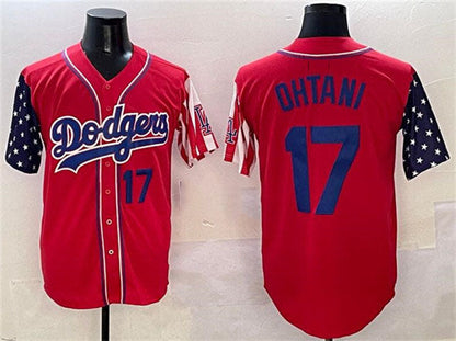 Los Angeles Dodgers #17 Shohei Ohtani Red Limited Stitched Baseball Jersey