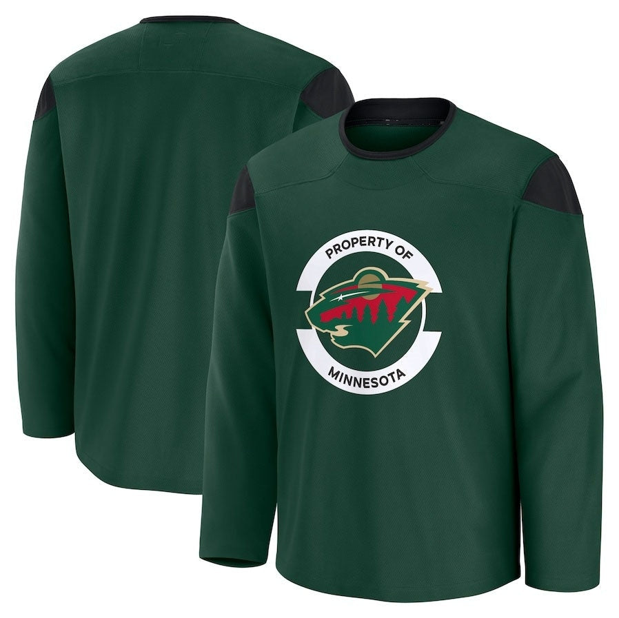 M.Wild Fanatics Team Practice Jersey - Green Stitched American Hockey Jerseys
