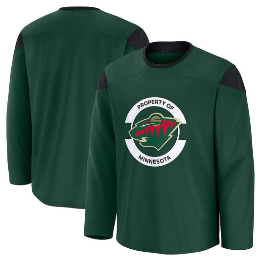 M.Wild Fanatics Team Practice Jersey - Green Stitched American Hockey Jerseys