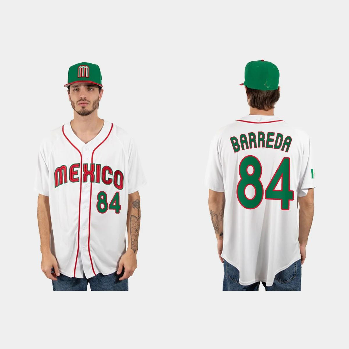 #84 MANNY BARREDA MEXICO BASEBALL 2023 WORLD BASEBALL CLASSIC JERSEY ¨C WHITE Stitches Baseball Jerseys