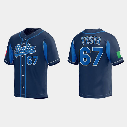 #67 MATT FESTA WORLD BASEBALL CLASSIC 2023 WORLD BASEBALL CLASSIC JERSEY ¨C NAVY Stitches Baseball Jerseys