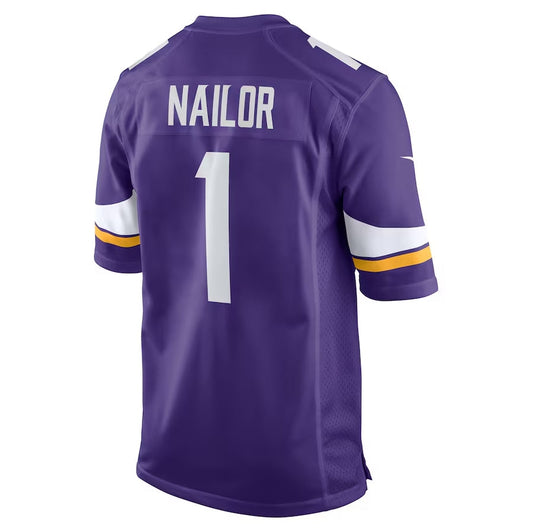 MN.Vikings #1 Jalen Nailor Purple Team Game Stitched American Football Jerseys