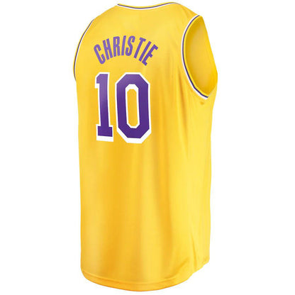 LA.Lakers #10 Max Christie Fanatics Branded 2022-23 Fast Break Replica Player Jersey Icon Gold Stitched American Basketball Jersey