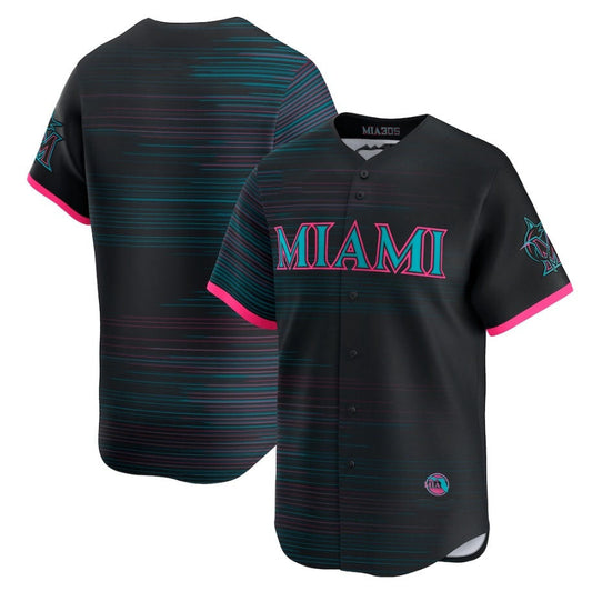 Miami Marlins Black 2025 City Connect Limited Stitched Baseball Jersey