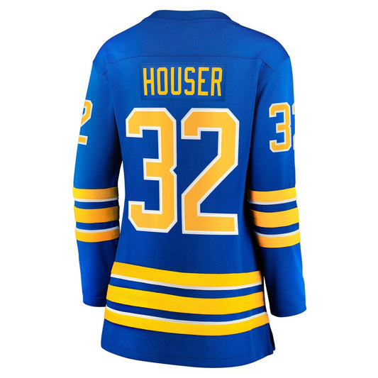 B.Sabres #32 Michael Houser Fanatics Branded Home Breakaway Jersey  Royal Stitched American Hockey Jerseys