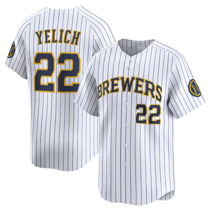 Milwaukee Brewers #22 Christian Yelich Alternate Limited Jersey - White Stitched Baseball Jersey