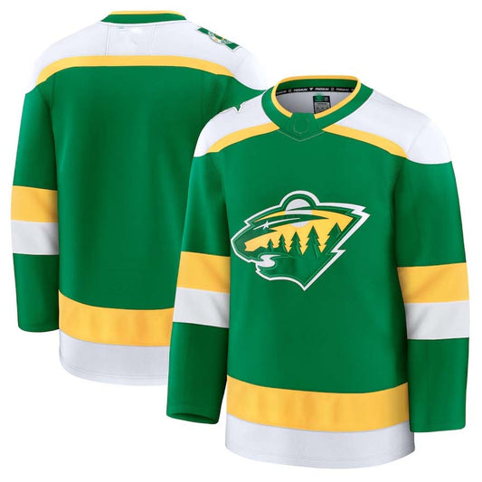 M.Wild Fanatics Alternate Premium Jersey - Green Stitched American Hockey Jerseys
