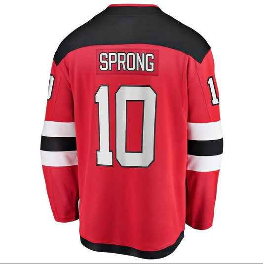 NJ.Devils #10 Daniel Sprong Fanatics Home Breakaway Jersey - Red Stitched American Hockey Jerseys