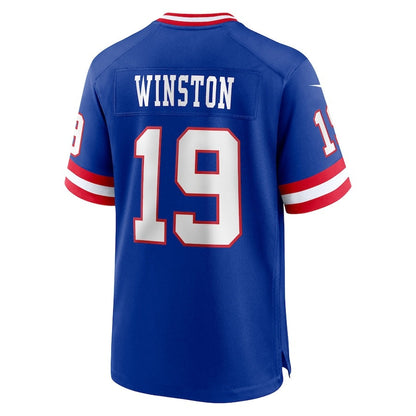 NY.Giants #19 Jameis Winston Royal Alternate 2 Game Stitched American Football Jerseys