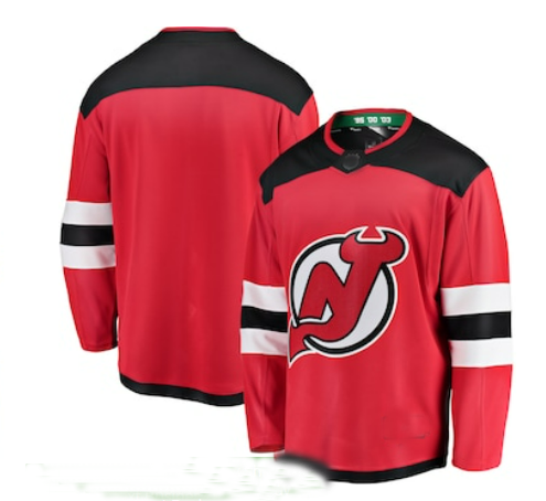 NJ.Devils Fanatics Branded Breakaway Home Jersey Red Stitched American Hockey Jerseys
