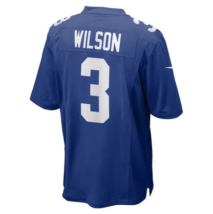 NY.Giants #3 Russell Wilson Royal Game Jersey Stitched American Football Jerseys