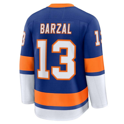 NY.Islanders #13 Mathew Barzal Fanatics Home Premium Jersey - Royal Stitched American Hockey Jerseys