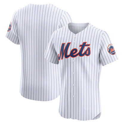 New York Mets Home Elite Jersey - White Stitched Baseball Jersey