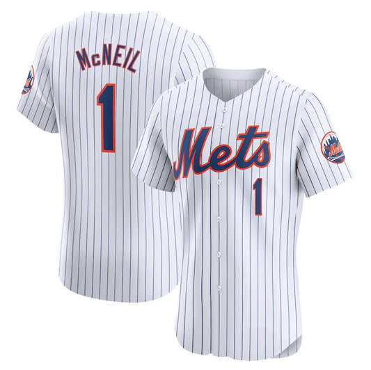 New York Mets #1 Jeff McNeil Home Elite Player Jersey - White Stitched Baseball Jersey