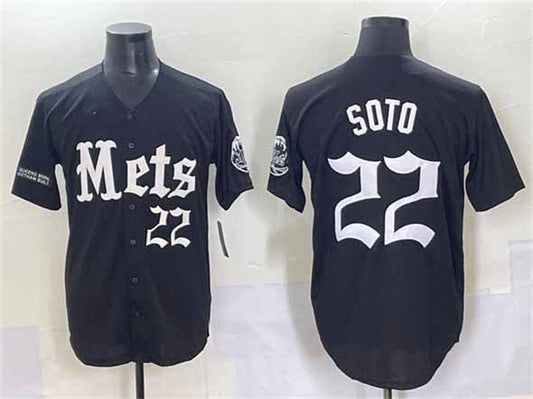 New York Mets #22 Juan Soto Black 'Gotham Gothic Edition' Vapor Premier Limited Stitched Baseball Jersey