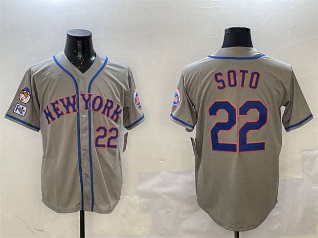 New York Mets #22 Juan Soto Grey 2025 Spring Training Alternate Limited Stitched Baseball Jersey