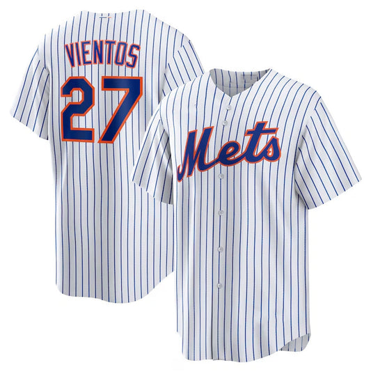 New York Mets #27 Mark Vientos Home Replica Jersey - White Stitched Baseball Jersey