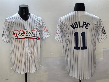 New York Yankees #11 Anthony Volpe White Bronx Graffiti Vapor Limited Stitched Baseball Jersey
