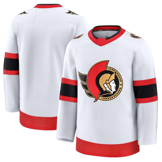 O.Senators Fanatics Away Premium Jersey - White Stitched American Hockey Jerseys
