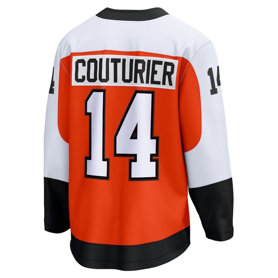 P.Flyers #14 Sean Couturier Fanatics Home Breakaway Jersey - Orange Stitched American Hockey Jerseys