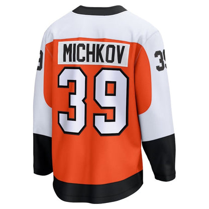 P.Flyers #39 Matvei Michkov Fanatics Home Premier Breakaway Player Jersey - Orange Stitched American Hockey Jerseys