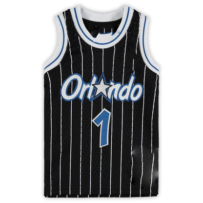 O.Magic #1 Penny Hardaway Mitchell & Ness Big & Tall 1994-95 Hardwood Classics Swingman Jersey Black Stitched American Basketball Jersey