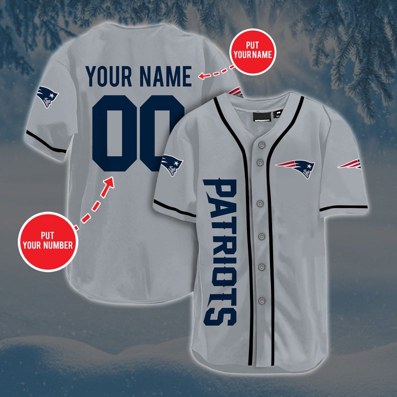 Personalized Custom NE.Patriots Baseball Jersey Short Sleeve Sports  Jersey