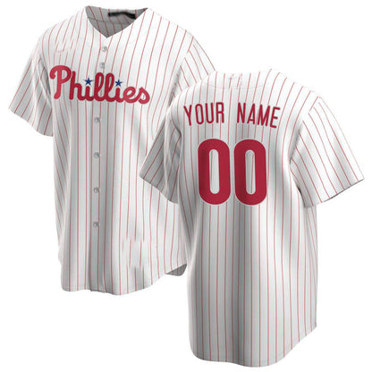 Custom Philadelphia Phillies Home Replica Jersey - White Baseball Jerseys